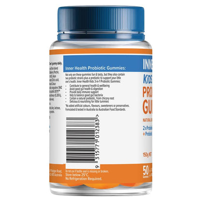 Inner Health Kids 3 in 1 Probiotic Gummies 50 Pack