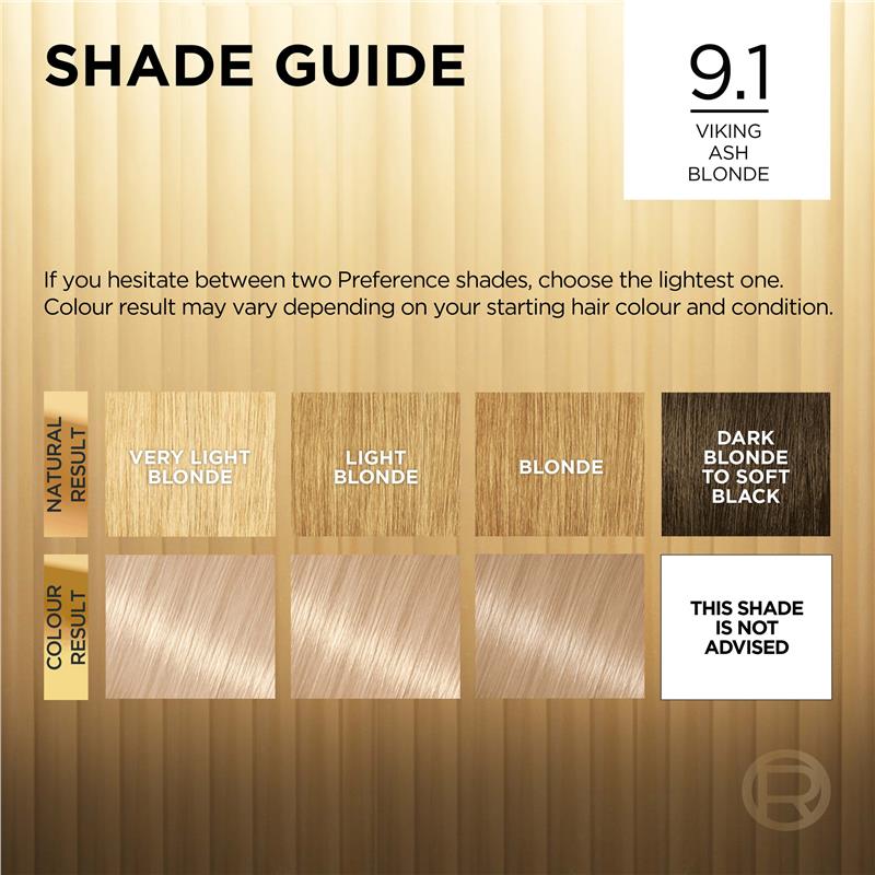 L'Oreal Paris Preference Oslo 9.1 Viking Light Ash Blonde