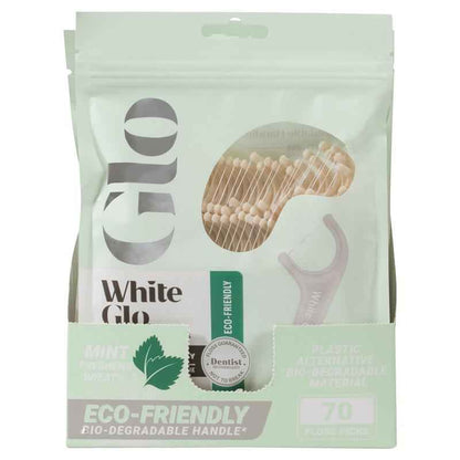 White Glo Flossers Eco Friendly Mint 70 Pack