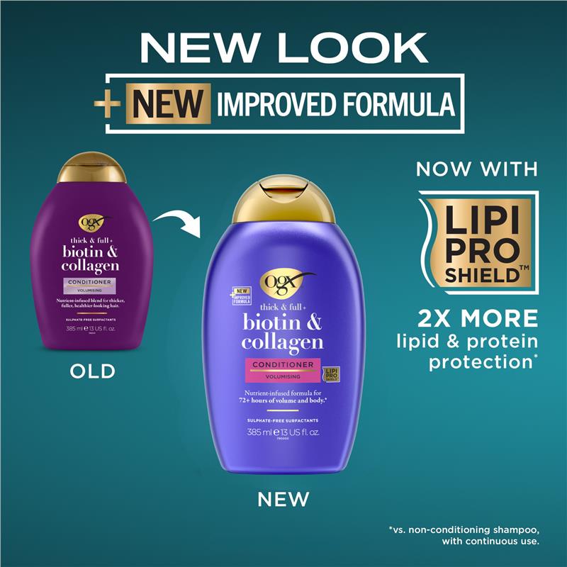 Ogx Thick & Full + Volumising Biotin & Collagen Conditioner For Fine Hair 385mL
