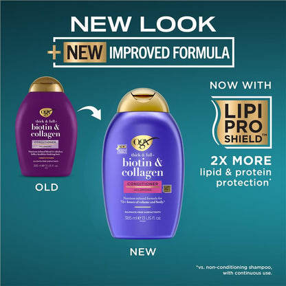 Ogx Thick & Full + Volumising Biotin & Collagen Conditioner For Fine Hair 385mL