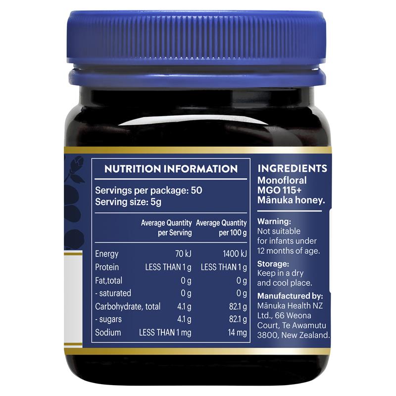 Manuka Health MGO115+ UMF6 Manuka Honey 250g (NOT For sale in WA)
