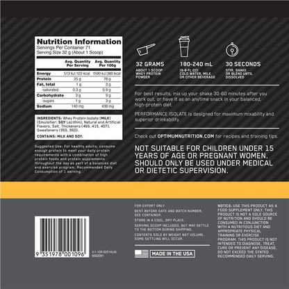 Optimum Nutrition Isolate Vanilla Softserve 2.27kg