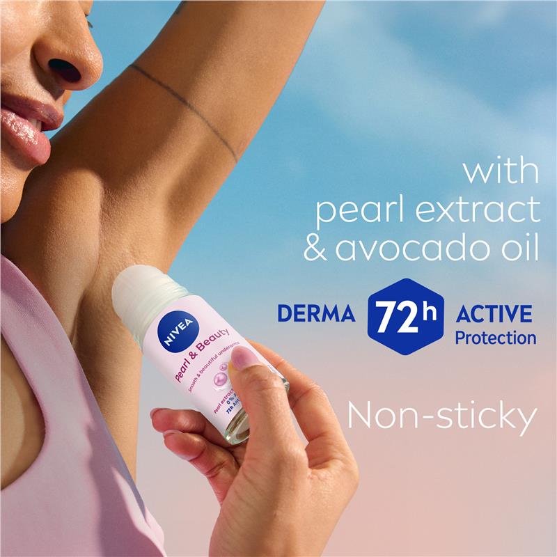 NIVEA Pearl & Beauty Roll On Deodorant 72H Protection 50ml
