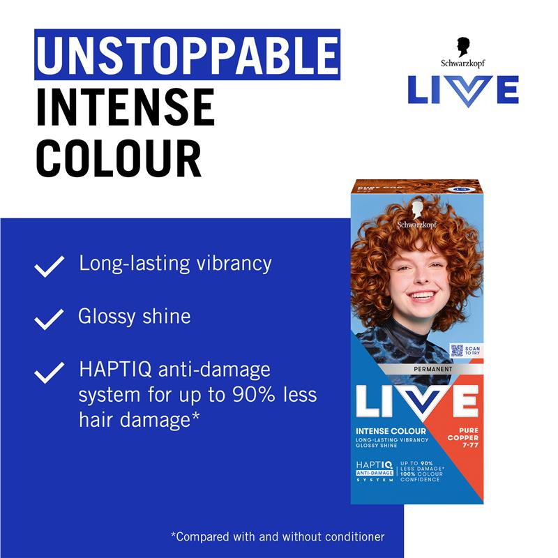 Schwarzkopf Live Colour Permanent 7.77 Pure Copper