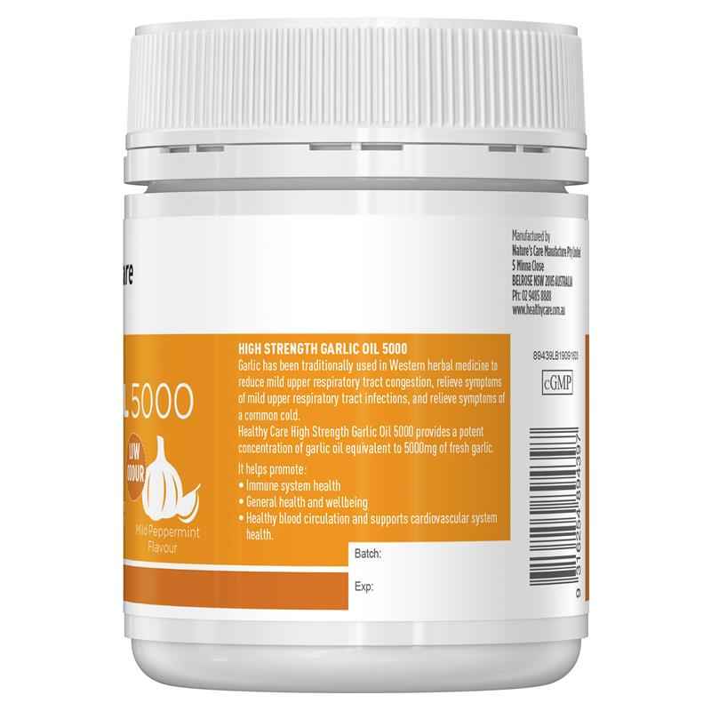 Healthy Care High Strength Garlic Oil 5000mg 150 Capsules