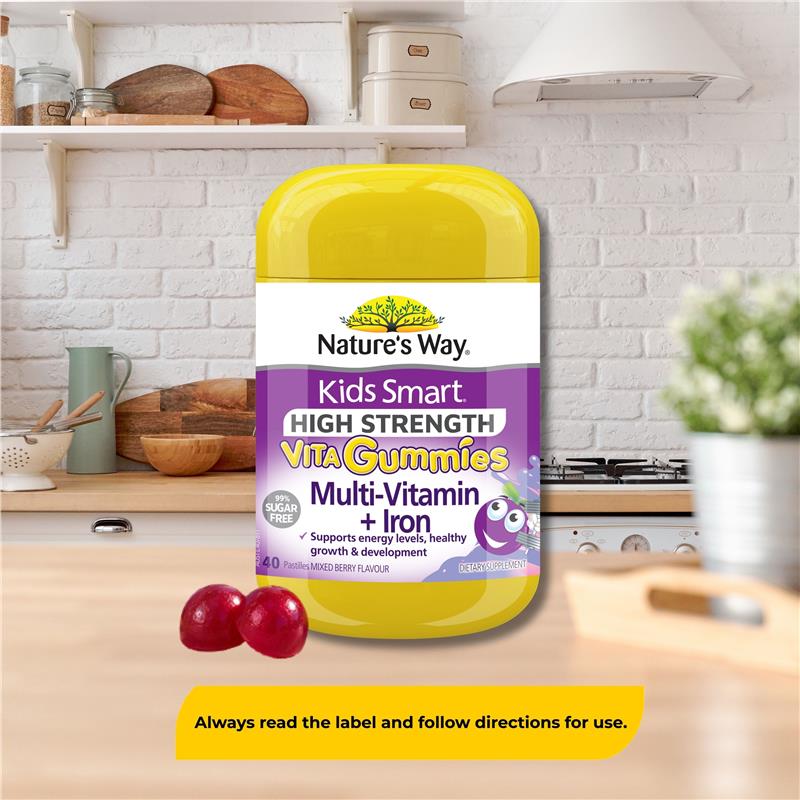 Nature's Way Kids Smart Vita Gummies High Strength Multi + Iron 40 Pastilles