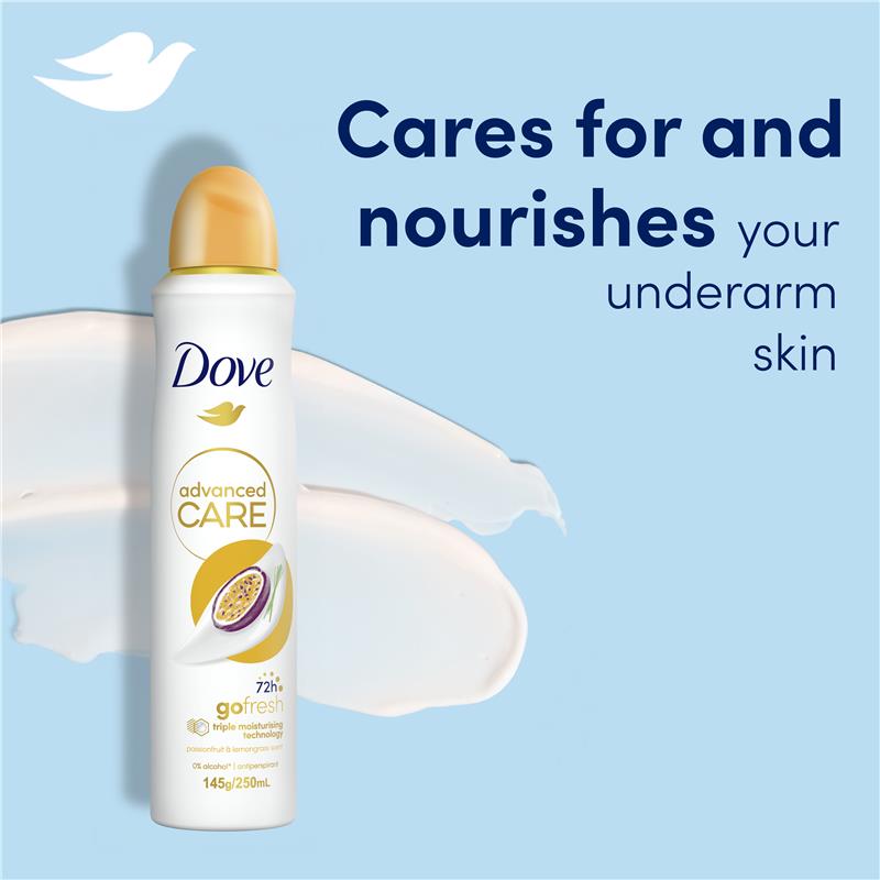 Dove Women Advanced Care Antiperspirant Aerosol Passionfruit & Lemongrass 250ml