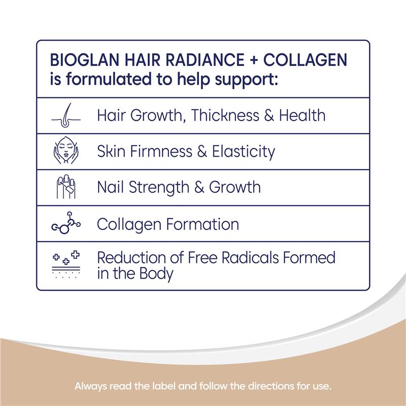 Bioglan Hair Radiance + Collagen 90 Capsules