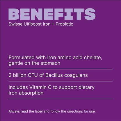 Swisse Iron + Probiotic 30 Tablets - GimmeNow