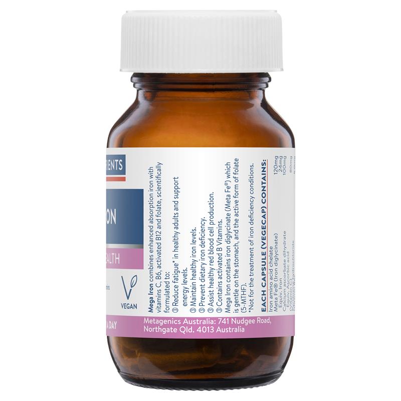 Ethical Nutrients Mega Iron with Activated B Vitamin 30 Capsules