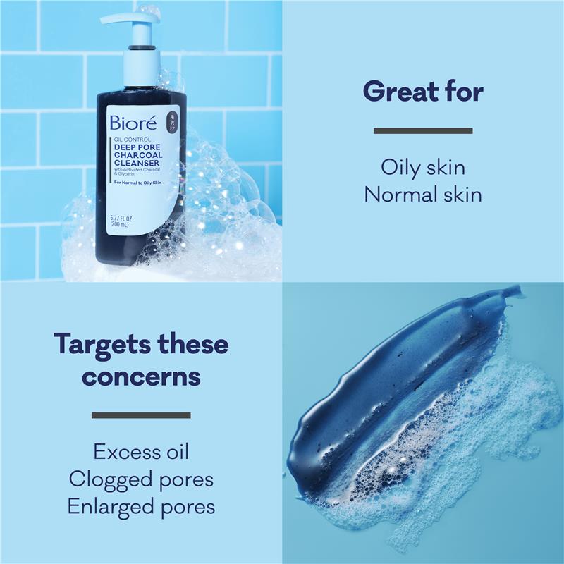 Biore Deep Pore Charcoal Cleanser 200ml