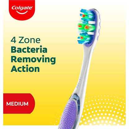 Colgate Toothbrush 360 Degree Advanced Whole Mouth Health Medium 4 Pack