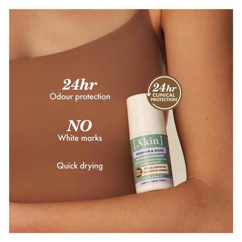 Akin Geranium & Wood Deodorant Roll On 65ml