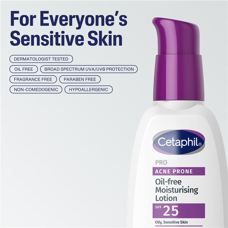 Cetaphil Pro Acne Prone Oil Free Facial Moisturising Lotion SPF 25 118ml
