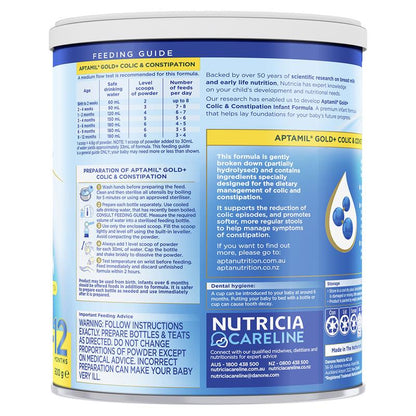 Aptamil Gold+ Colic & Constipation Baby Infant Formula From Birth to 12 Months 900g