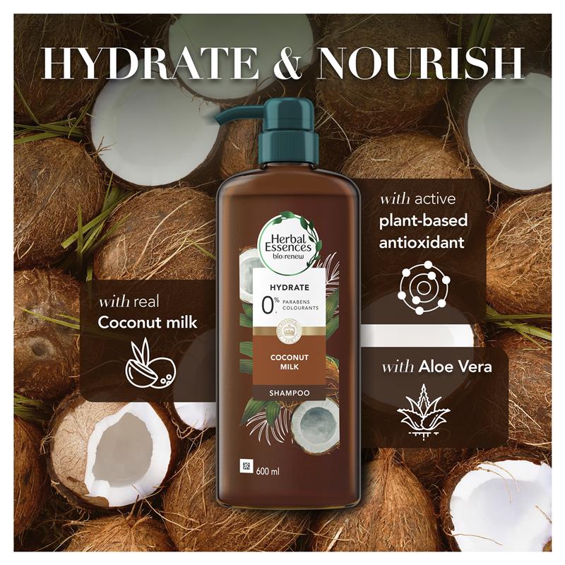 Herbal Essences Bio Renew Hydrate Coconut Milk Shampoo 600ml