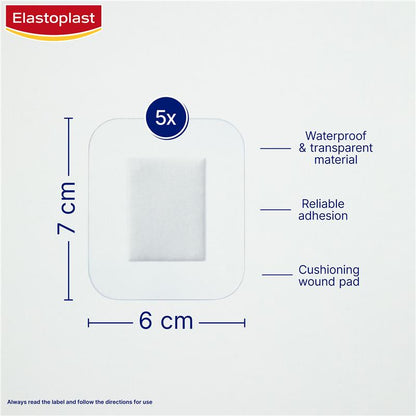 Elastoplast Waterproof Dressing XL 6x7cm 5 Pack