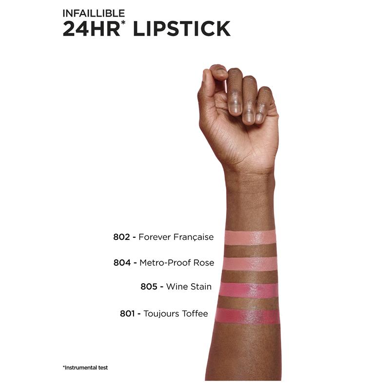 L'Oreal Paris Infallible Lipstick 804 Metro Proof Ros Nu Nudes Collection