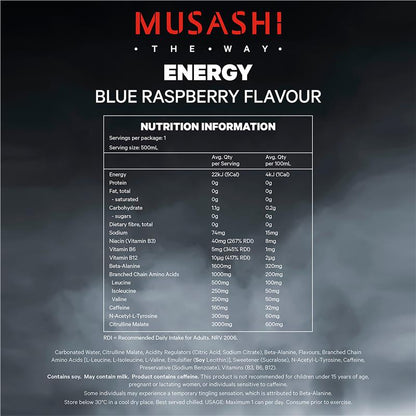 Musashi Energy Blue Raspberry 500ml