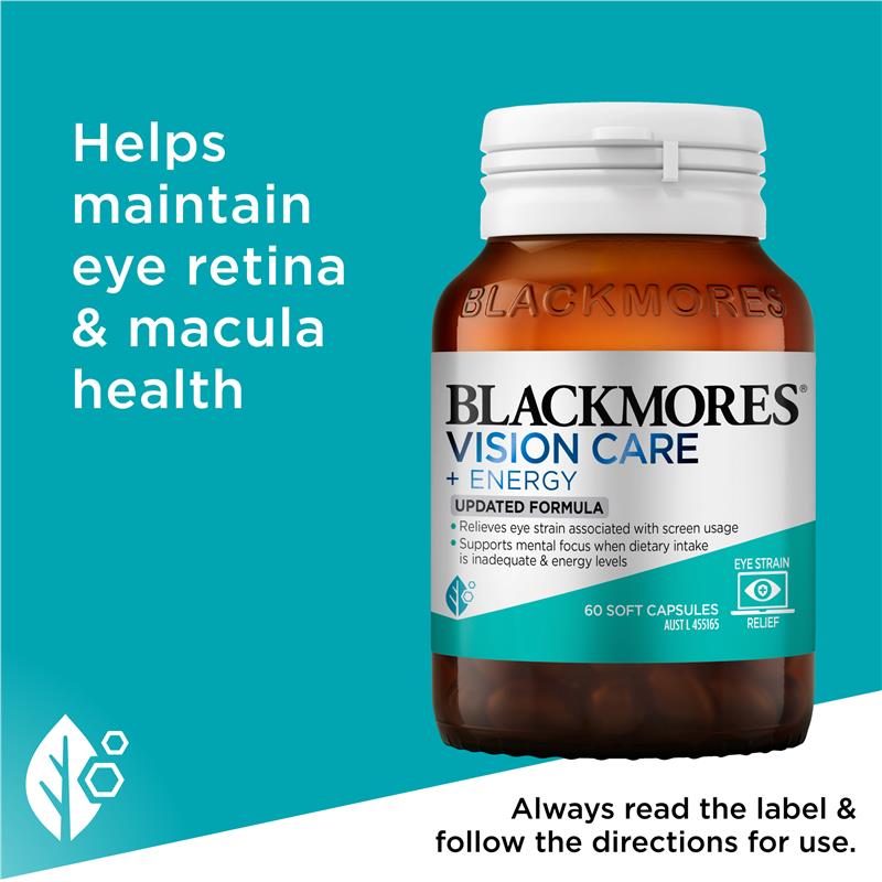 Blackmores Vision Care + Energy 60 Capsules