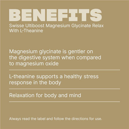 Swisse Ultiboost Magnesium Glycinate Relax + L-Theanine Day 60 Tablets