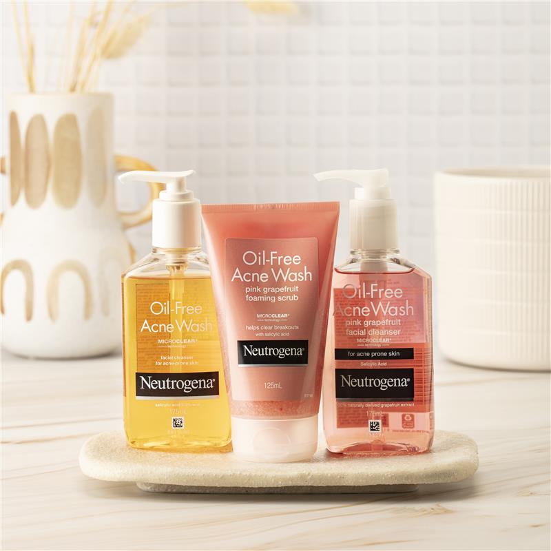 Neutrogena Oil Free Acne Wash Pink Grapefruit Facial Cleanser 175ml - GimmeNow