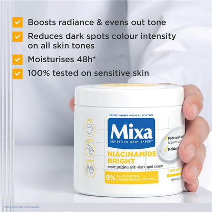 Mixa Niacinamide Bright Moisturising Anti-Dark Spot Cream 400ml - GimmeNow