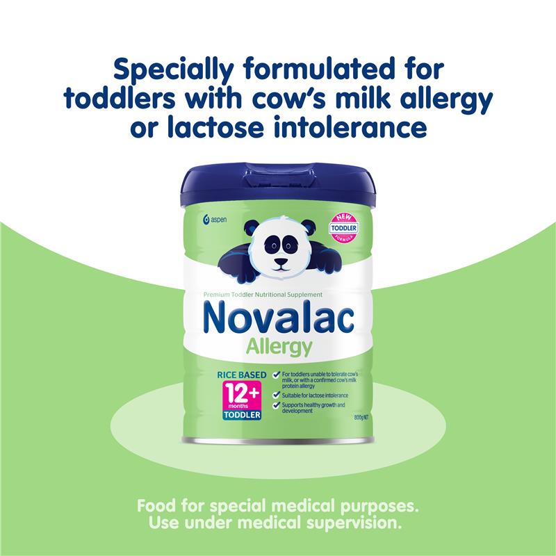 Novalac Allergy Rice Based Toddler Drink 12 Months + 800g