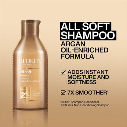 Redken All Soft Shampoo 300ml - GimmeNow