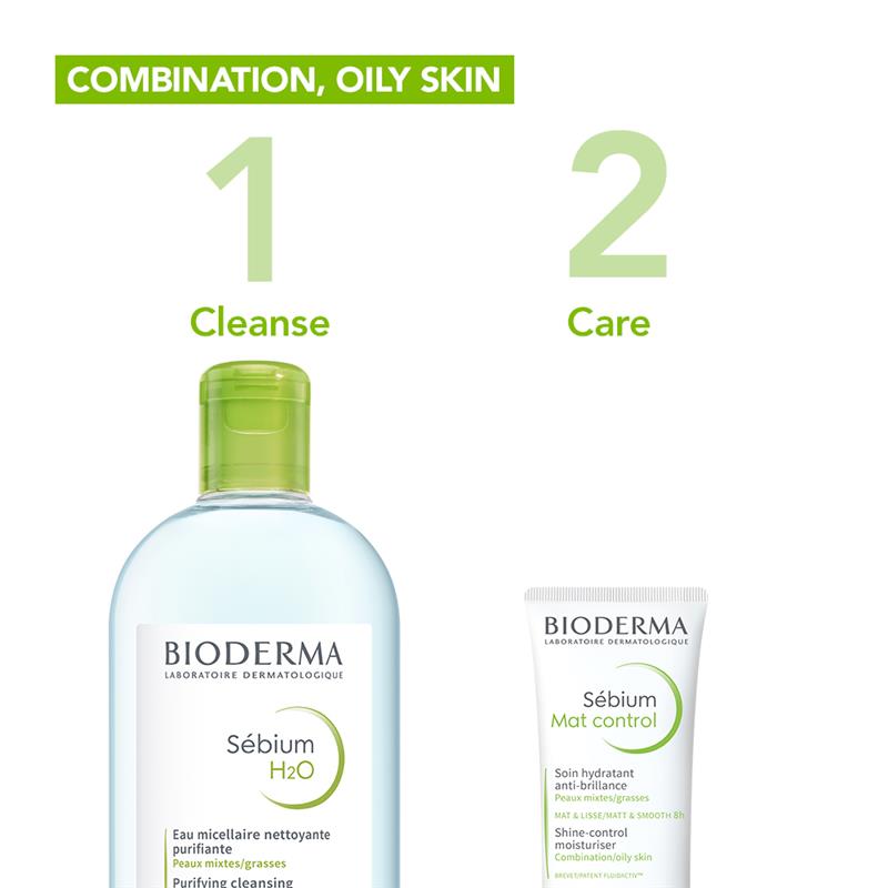 Bioderma Sebium H2O Purifying Micellar Water Cleanser for Oily Skin 500ml