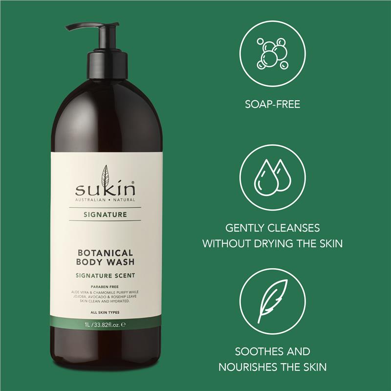 Sukin Signature Botanical Body Wash Pump 1 Litre