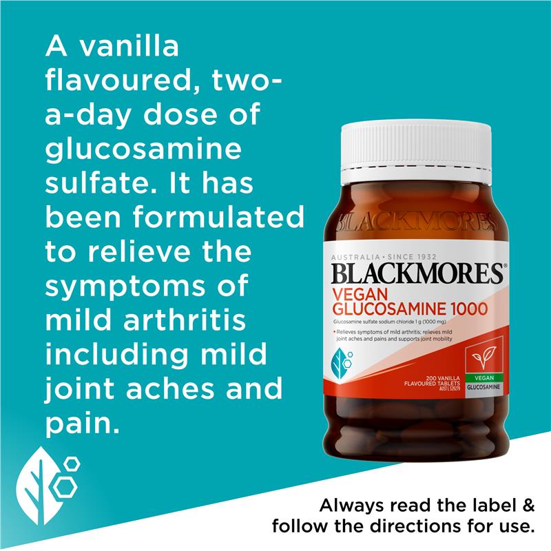 Blackmores Vegan Glucosamine 1000mg 200 Tablets