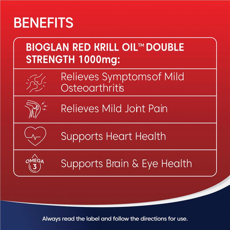 Bioglan Red Krill Oil Double Strength 120 Capsules