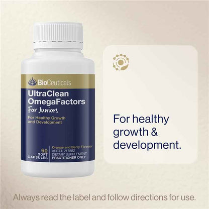 Bioceuticals UltraClean OmegaFactors For Juniors 60 Capsules