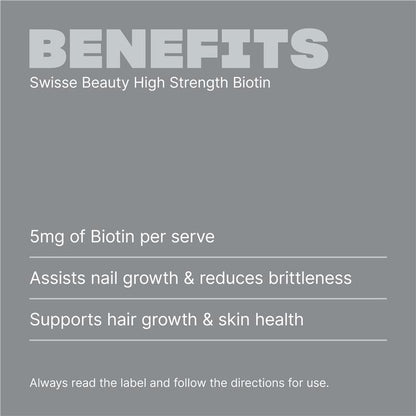 Swisse Beauty High Strength Biotin 5000mcg 100 Tablets