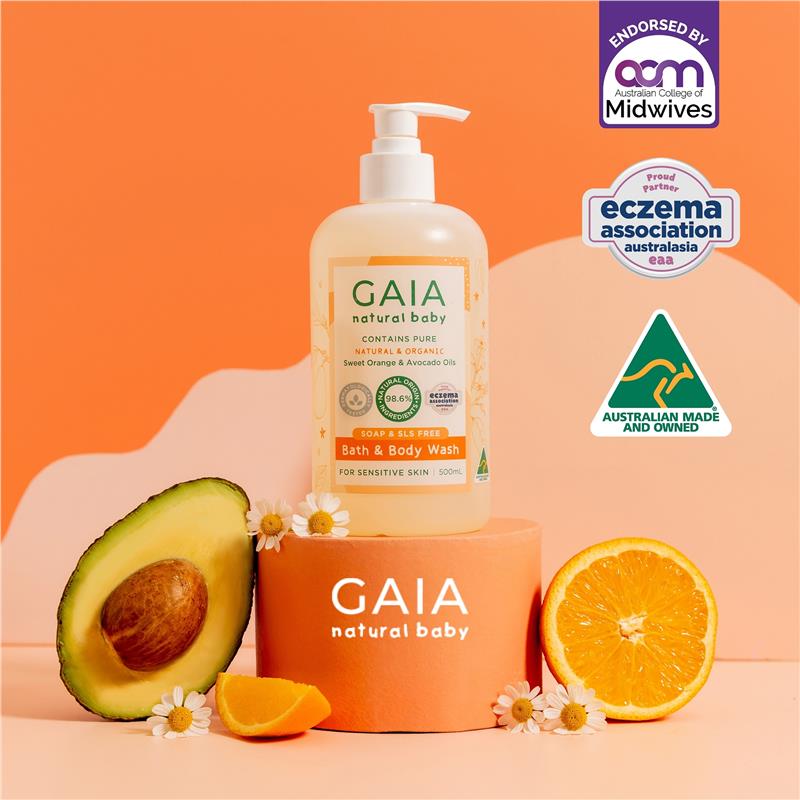 Gaia Natural Baby Bath & Body Wash 500ml Pump