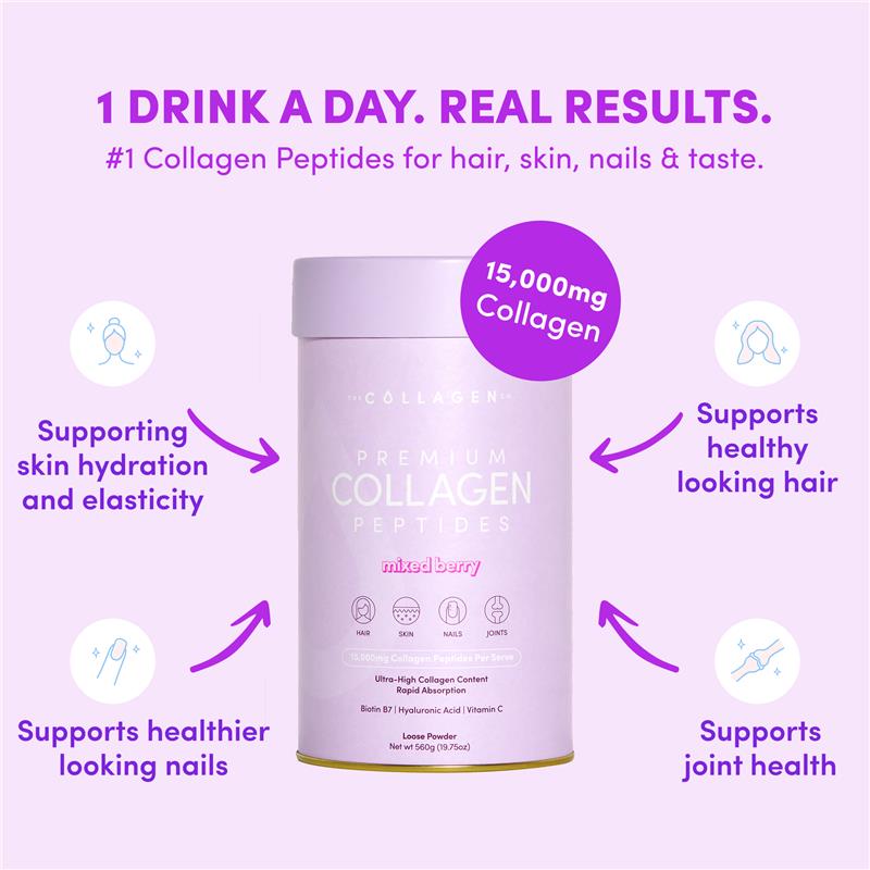 The Collagen Co Premium Collagen Peptides Mixed Berry 560g