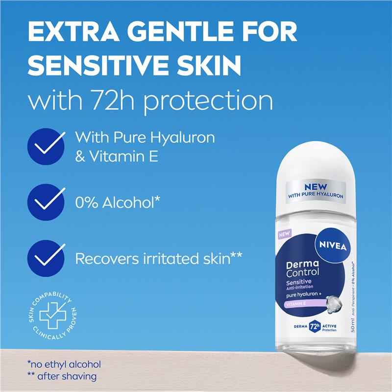 NIVEA Women Deodorant Roll On Derma Control Sensitive 50ml