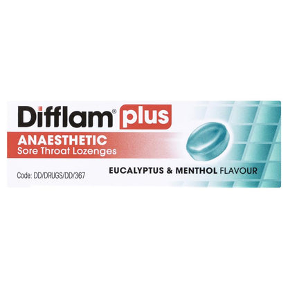 Difflam Plus Anaesthetic Sugar Free Eucalyptus Menthol 16 Lozenges