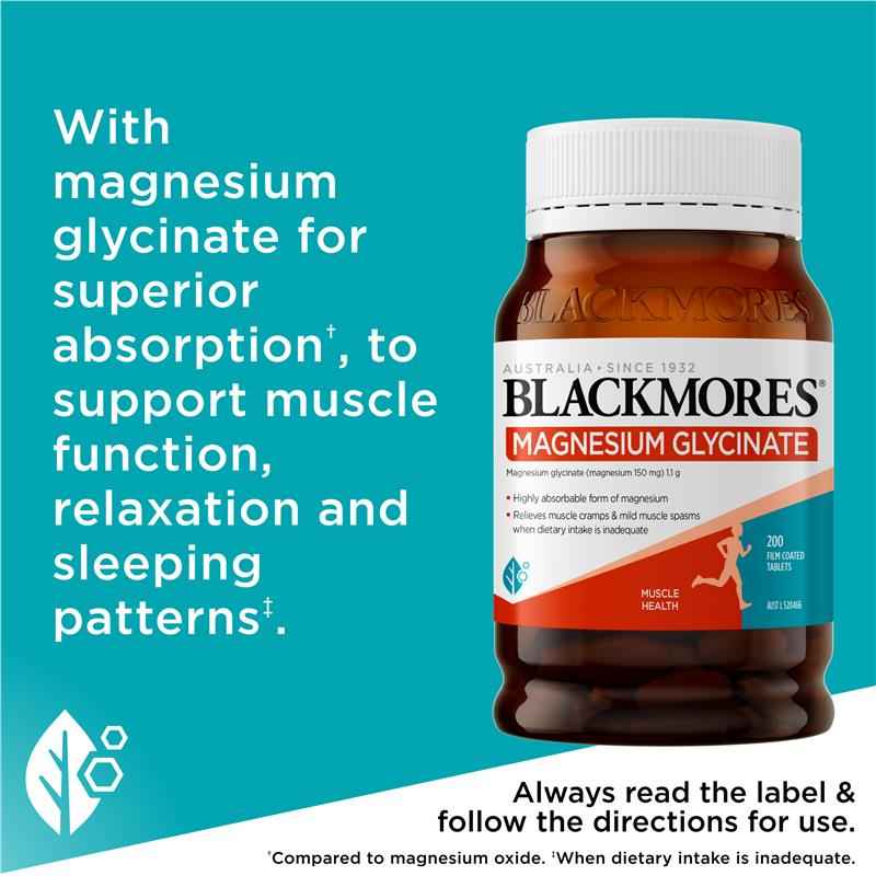Blackmores Magnesium Glycinate 200 Tablets Exclusive Size