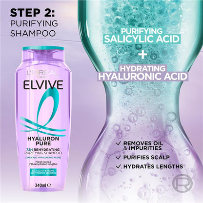 L'Oreal Elvive Hyaluron Pure Shampoo 340ml