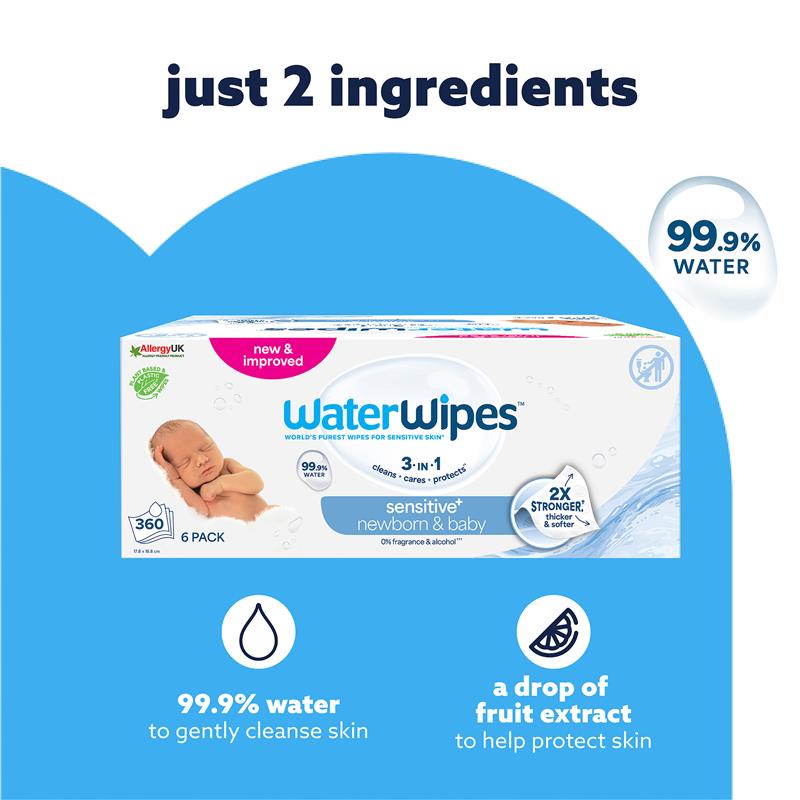 WaterWipes Baby & Newborn Sensitive Wipes 360 Pack