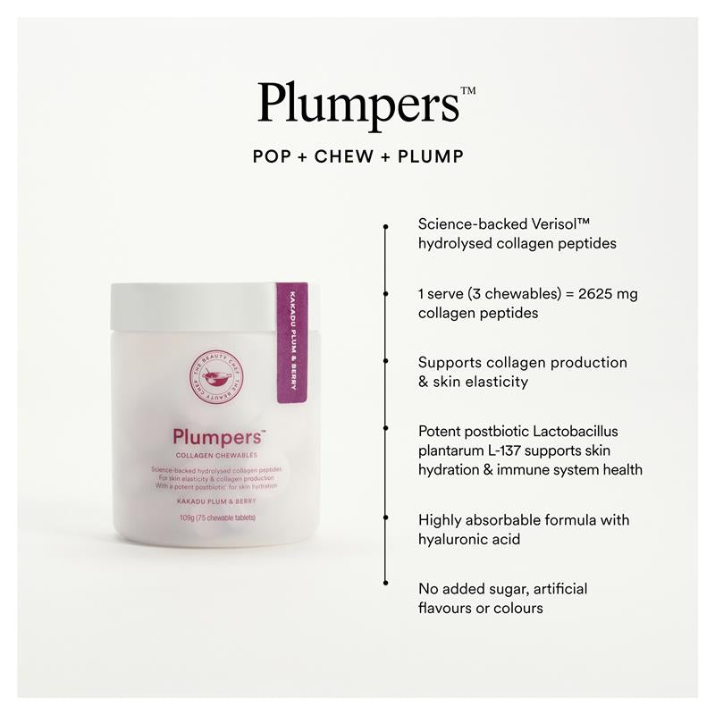 The Beauty Chef Plumpers Kakadu Plum Collagen Peptides 75 Chewable Tablets - GimmeNow