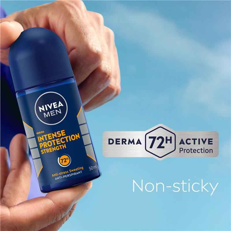 NIVEA MEN Intense Protection Strength Roll On Deodorant 72H Protection 50ml