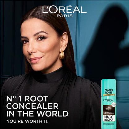 L'Oreal Paris Magic Retouch Temporary Root Concealer Spray - Dark Brown(Instant Grey Hair Coverage)