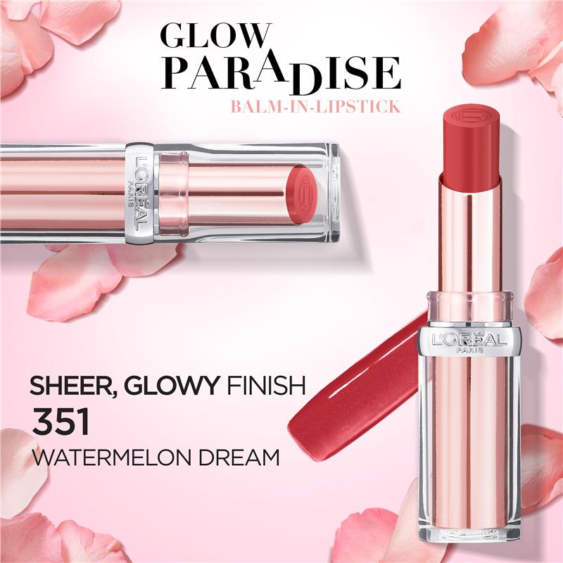 L'Oreal Paris Glow Paradise Balm In Lipstick 351 Watermelon Dream