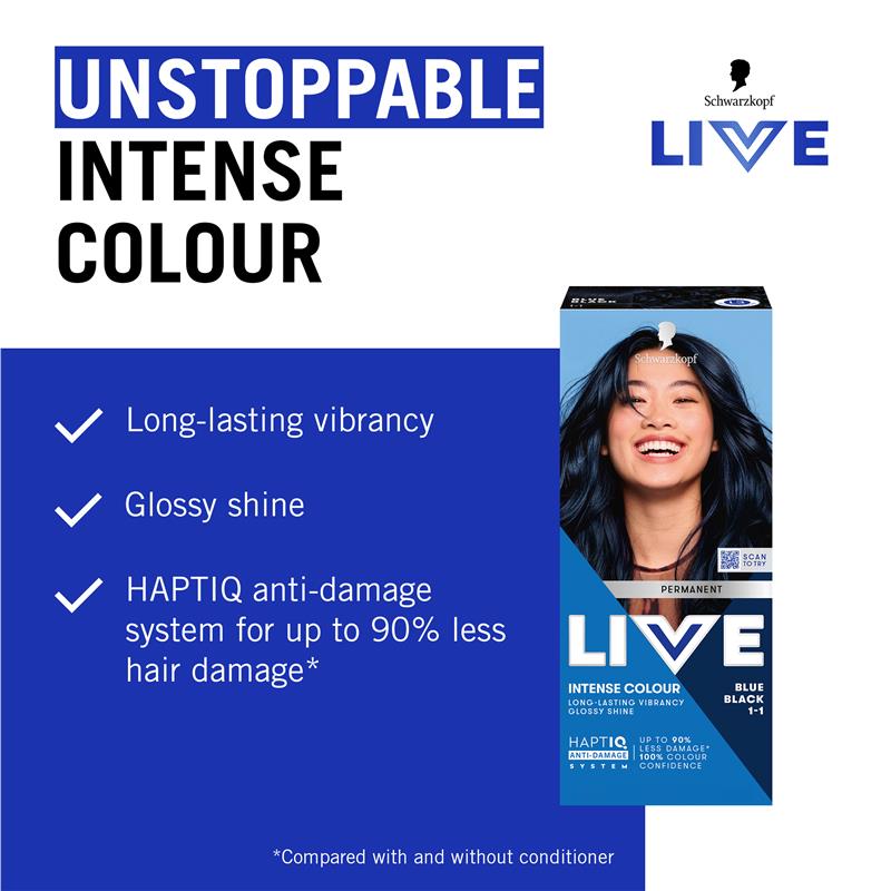 Schwarzkopf Live Colour Permanent 1.1 Blue Black