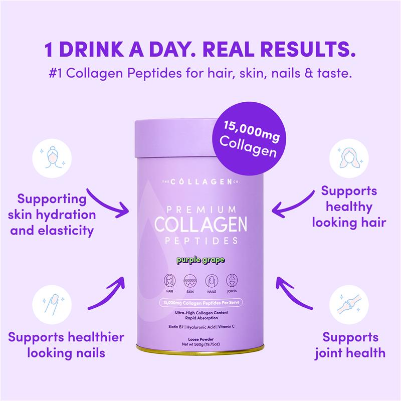 The Collagen Co Premium Collagen Peptides Purple Grape 560g