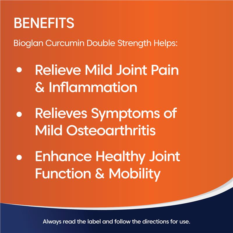 Bioglan Curcumin Double Strength 1200mg 70 Tablets